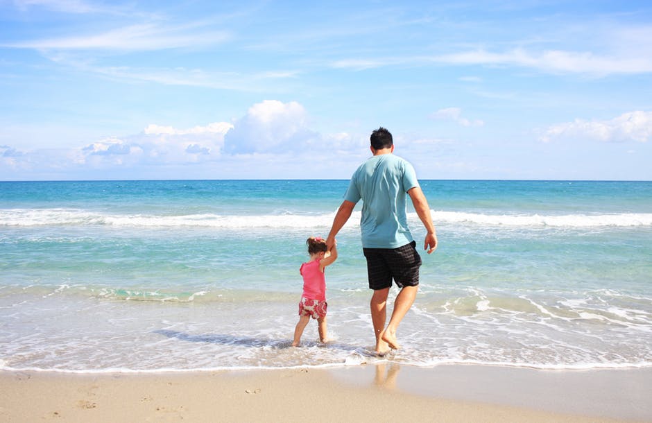 Dad and daughter at the beach