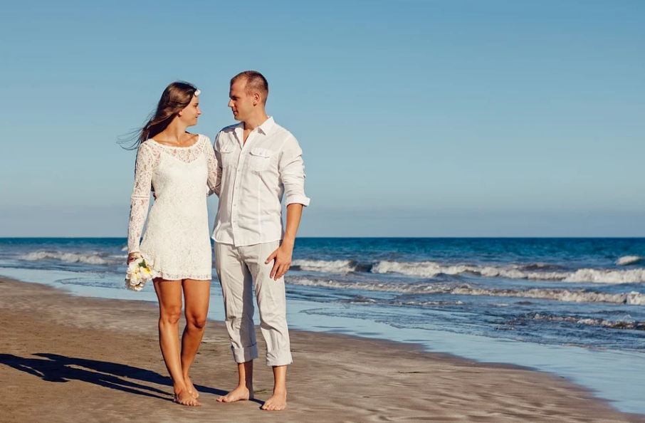 a couple on the beach