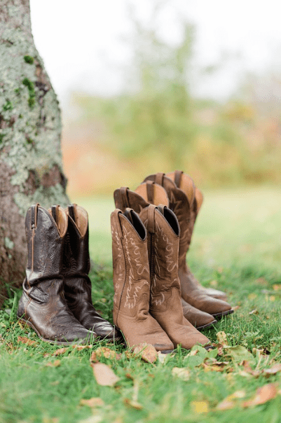 3 sets of cowboy boots