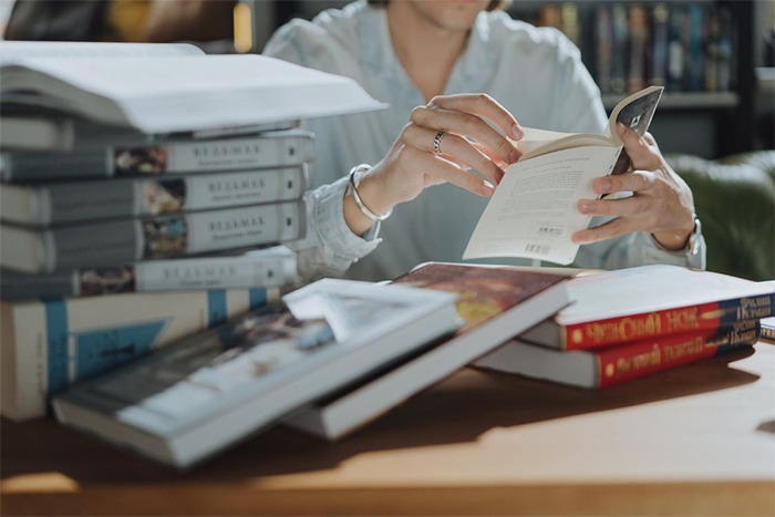 Woman reading a book